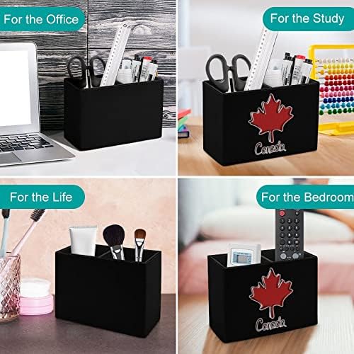 Canadá Maple Leave PU Leather Lápis portadores de caneta multifuncional Organizador de mesa de recipientes para o escritório em casa