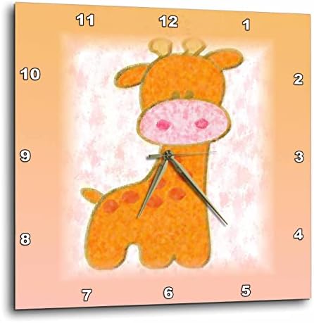 Imagem 3drose de pêssego e desenho animado rosa de girafa bebê no impressionismo - relógios de parede