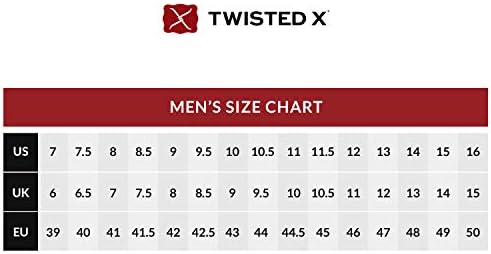 Twisted X masculino masculino masculino - Sapatos solitários de arremesso de ar; projetado com casca de arroz misturada e durável