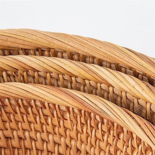 Iolmng Rattan, tecido de armazenamento de cestas de frutas cestas de vime, servindo pão decorativo com alimentos