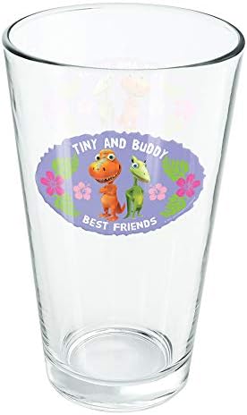 Tiny Buddy Best Friends Bff Dinosaur Train 16 oz copo de cerveja, vidro temperado, design impresso e um presente de fã perfeito | Ótimo para bebidas frias, refrigerante, água