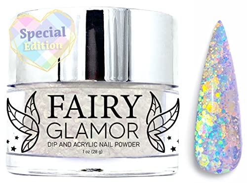 Glamour de fada Rainbow Spring Glitter Dip e acrílico Powder - Prism Prism - 1 oz