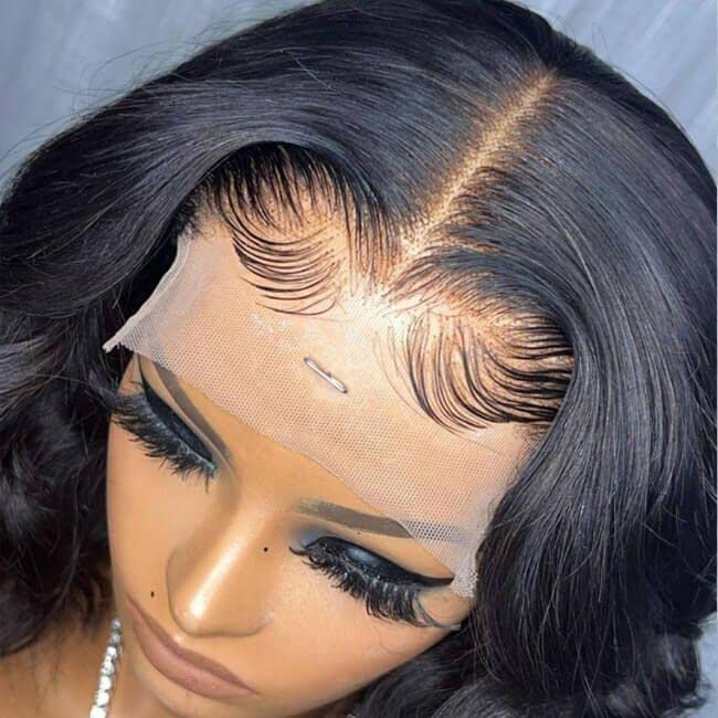 Peruca de cabelo humano bob peruca para mulheres negras corpora solta Bob onda perucas 4x4 lacas de renda sem gúdicas