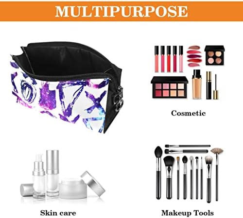 Bolsa de maquiagem de viagem sacos de maquiagem de bolsas de higieness à prova d'água para mulheres e meninas, Galaxy
