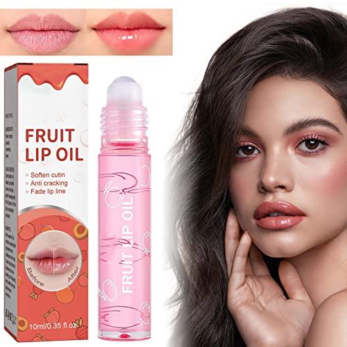 Rolo de óleo de lábios de luto hidratante Lip Lip Balm Mush Duracente Extrato de Fruta Torda de Fruta Lipglemo Lipgloss Non Sticky Textura Fresca Transparente 10ml