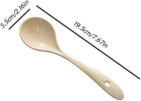 Colheres de sopa de 2 peças de 2 peças, uma colher de mesa de cerâmica grande pode pendurar sobremesa multifuncional colher pequenas