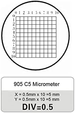 Equipamento de microscópio de laboratório Div 0,5 mm C5 Valor da célula Escala de micrômetro Microscópio Microscópio Acessórios para