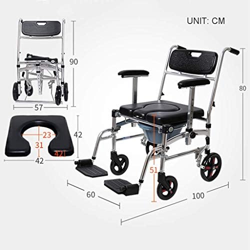 Lzlyer Cadeira de chuveiro banheira de banheira portátil Bancas de assento do vaso sanitário portátil, cadeira de rodas dobráveis,