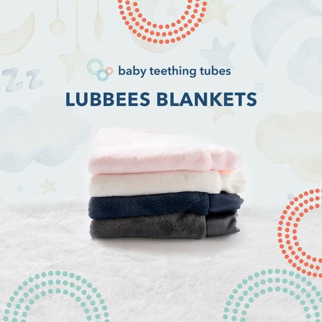 Tubos de dentição do bebê Lubbees Blanky - cobertor macio de bebê, itens essenciais para recém -nascidos e bebê deve ter, cobertores de bebê de dois lados para meninos e meninas - 14 x14, cinza - tecido macio e luxuoso