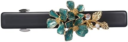 Zlxdp vintage helfress floral clipe de cocar de flor preto clipe francês clipe top clipe grande cartão de cabelo