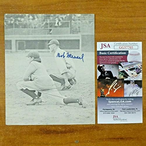 Bob Meusel 1927 Yankee assinou a foto de revista 5.5x6.75 com JSA COA - fotos autografadas da MLB