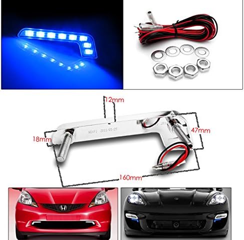 ZMAUTOPARTS SUBSTITUIÇÃO CHROME CARACTINGS FECTAMENTOS COM LUZES DRL LED BUL BUL Blue para 1998-2000 Ford Contour