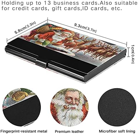 Santa rena de Natal Titular do cartão de visita para homens Caso de cartões de visita de homens com o nome do cartão de crédito do