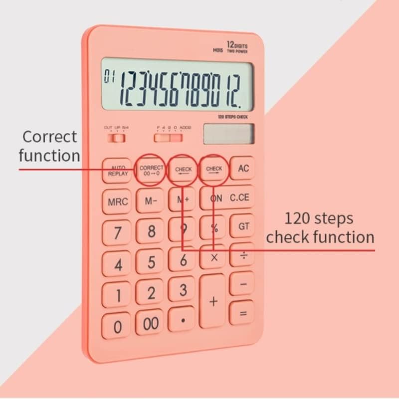 Calculadora MJWDP Plastic-12 dígitos 120 Etapas Verifique a bateria e energia solar Dual Power Big Display (cor: e, tamanho