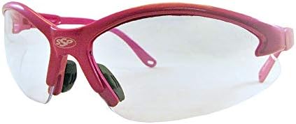 Óculos de segurança femininos do SSP Eyewear com quadros rosa e lentes anti -gelo clara, Columbia PK Cl/Af, Af Clear - Pink