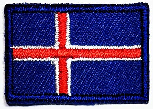 Parita Mini 0,6x1.1 Islândia Flag National Iron on Patches Islândia Flag country Emblema Aplique Militar Aplique Bordado Patch Diy Artesanato Caso de Backpack Sports Backpack