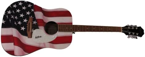 Colter Wall assinou o autógrafo em tamanho real personalizado de uma bandeira americana Gibson Gibson Gibson Epiphone