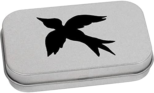 Azeeda 'Flying Bird Silhouette' Metal Articled Stationery Tin / Storage Box