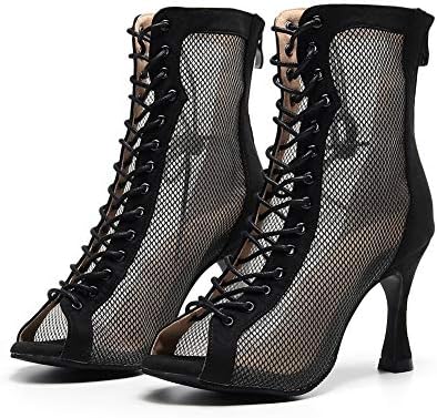AOQUNFS Feminino de peep tango salsa salão de salão alto sapatos de dança latina no tornozelo de tornozelo com zíper, modelo ycl445