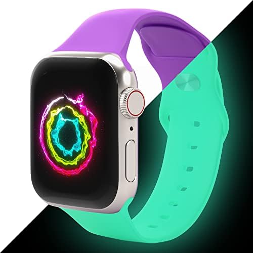 Bandas de brilho brilham nas faixas de relógio escuro para Apple Watch - tiras bioluminescentes neon compatíveis com maçã