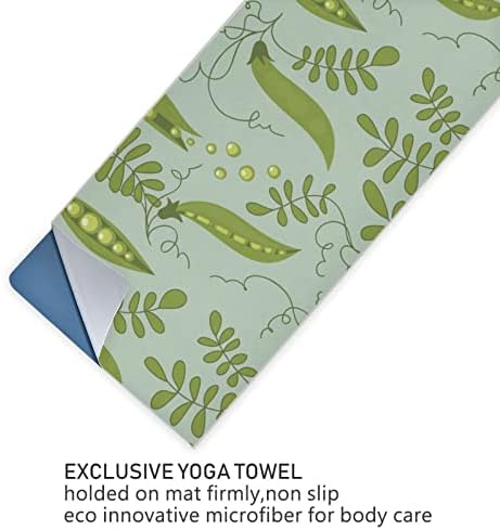 Aunstern Yoga Blanket Green-Peas-Leave-Blue Towel Yoga Mat Toalha