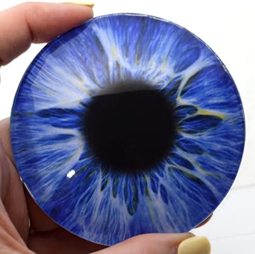 Designs com miçangas de Megan enormes 78 mm Intensos de vidro azul de vidro de vidro humano olhos humanos olha grande