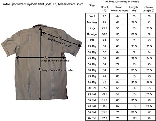 Foxfire Sportswear Men's Guayabera camisa