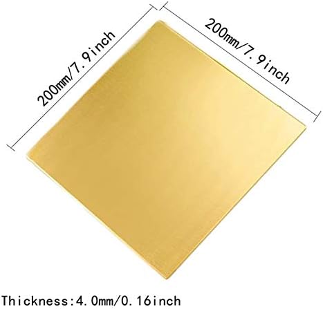 Folha de bronze de Yuesfz de cobre 4mm x 200 mm x 200 mm de espessura de cobre de metal para materiais artesanais DIY folha de