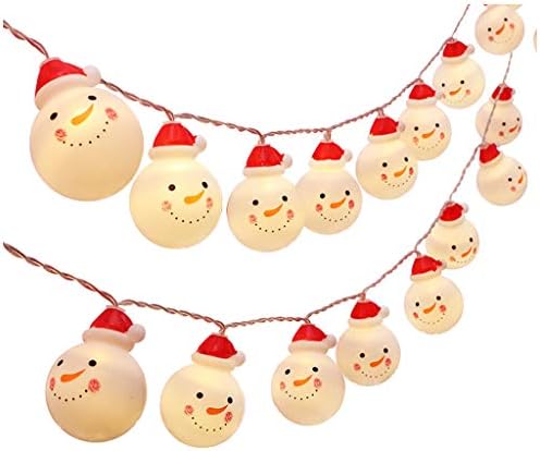 Luzes de cordas LED de Natal, boneco de neve, festa ao ar livre, decoração de árvore de Natal, luzes de Natal suaves operadas pela bateria