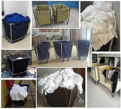 Omoons Movable Trolleys Removable Bags com lavanderia Carrinho de carrinho de lavanderia com manuseio de manuseio de aço inoxidável