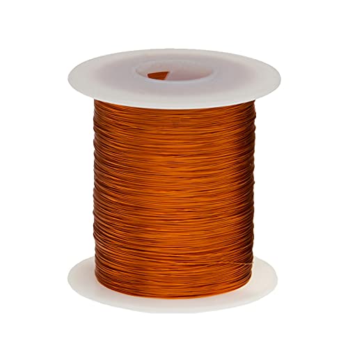 Fio de ímã, 240 ° C, fios de cobre esmaltados pesados, 26 awg, 2 oz, 157 'de comprimento, 0,0182 de diâmetro, natural