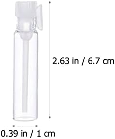Frcolor terrário 300 pcs 1 ml de vidro mini garrafas de perfume de vidro vazias mini garrafas de perfume vazias tubo de amostra de garrafa de perfume, recipientes de vidro transparentes recipientes de vidro