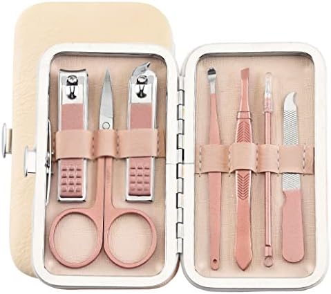 Houkai 7pcs unhas cortadoras de unhas defina viagens portáteis de pedicure scissor tweezer manicure kit kit unha ferramentas
