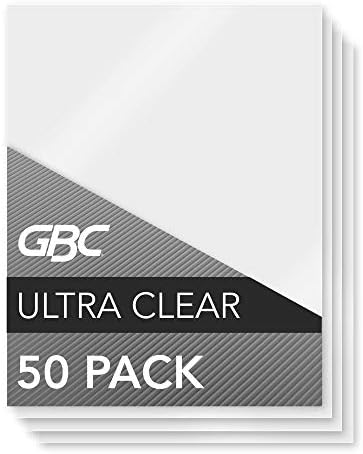 Folhas / bolsas de laminação de GBC, Ultra Clear, tamanho legal, tamanho legal, 9 x14-1 / 2, 10 mil, 50 pacote