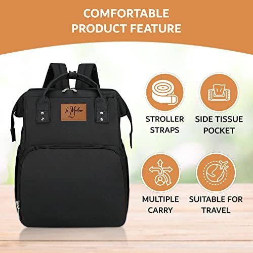 Le Meilleur Travel Baby fralpack Backpack resistente à água com troca de estação e suporte de garrafa preto