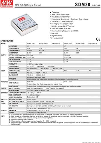 Média bem SDM30-12S3 3,3V 5A 16,5W DC-DC SAÍDA DO CONVERSOR DC/DC