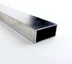 6061 Tubos retangulares de alumínio, acabamento não polido, extrudado, temperatura T6, AMS-QQ-A 200/8, ASTM B-221, 2