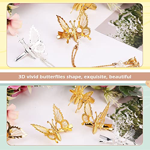14 PCs Metal Butterfly Cabinet Clips for Girls & Women, Hair Decor Butterfly Hairpins Acessórios para cocar