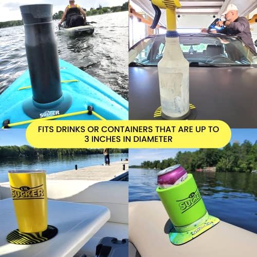 Lil Sucker Fade Anti-derramamento Titular da bebida 4 pacote | Coasters de xícara flexíveis que mantêm as bebidas resistentes