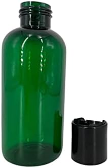 Garrafas de plástico verde de 4 oz de Boston -12 Pacote de garrafa vazia recarregável - BPA Free - Oils essencial