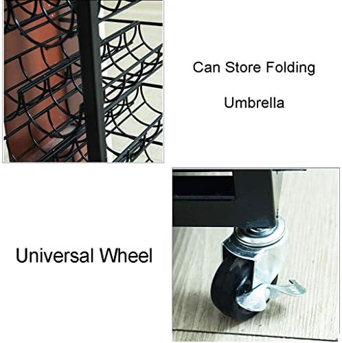 Dashadao Umbrella Stand Comercial Umbrella Metal Rack com bandeja de gotejamento de armazenamento de água móvel e roda universal