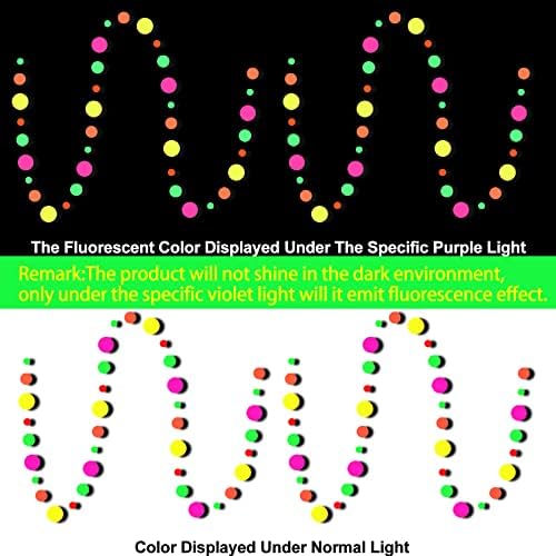 90feet Paper UV Round Dot Neon Garland Blacklight Reativo Glow no The Dark Party Supplies Streamers Glow Glow Fluorescent