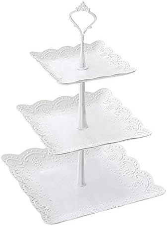 3 bolo de plástico de camada Placas de casamento de chá da tarde para festas Bakeware Cake Loja de bolo de bolo de três camadas
