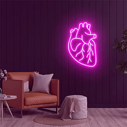 DVTEL Custom Heart Neon Néon, decoração criativa, parede pendurada na prancha luminosa, luzes de neon LED de plugue, 50x30cm, cafeteria
