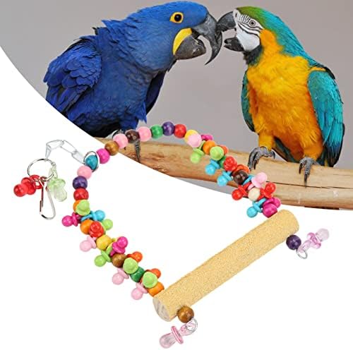 Brinquedos de pássaros brinquedos de gaiola areia de areia de madeira natural haste permanente para papagaios para papagaios