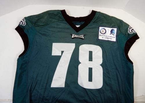 2017 Philadelphia Eagles Darrell Greene 78 Game usou Green Practice Jersey 682 - Jerseys não assinados da NFL usada