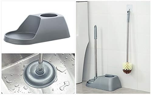 Escova de limpeza de vaso sanitário combinação de um êmbolo de vaso sanitário e escova de vaso sanitário de mão longa