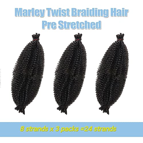 10 polegadas Marley Twist Braiding Hair para Locs Faux Locs Cabelo paixão Twist Hair Spring Twist Hair Butterfly Locs Remelhando o cabelo de cabelo Marley Hair Extensions