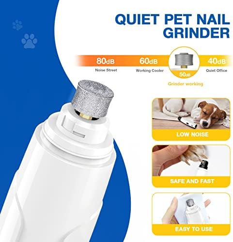 Bonve Pet Dog Unh Nail Grinder, aparadores de unhas de cachorro de gato atualizados Clipper de unhas de cachorro super tranquilo com