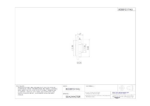 Sealmaster MFC-306 Cartucho de flange pilotado de serviço médio, 4 parafuso, regressável, vedações de feltro, colar